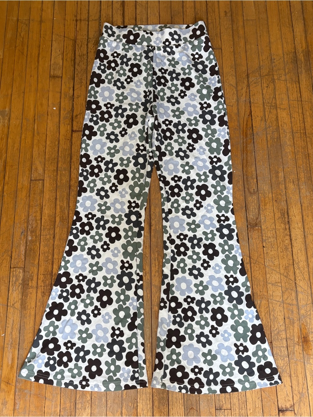 Harlow High Rise Floral Print Bell-Bottom Flare Pants Size Small